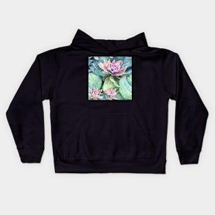 Watercolor succulent pattern Kids Hoodie